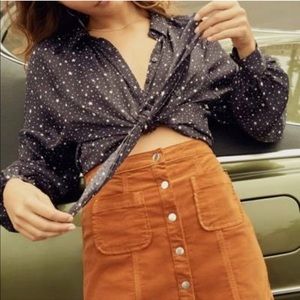 New Urban Outfitter Stars Print Shirt Navy Color